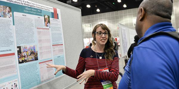 Woman giving presentation